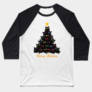 Meowy Christmas tree Baseball T-Shirt